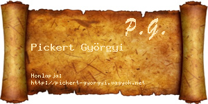 Pickert Györgyi névjegykártya